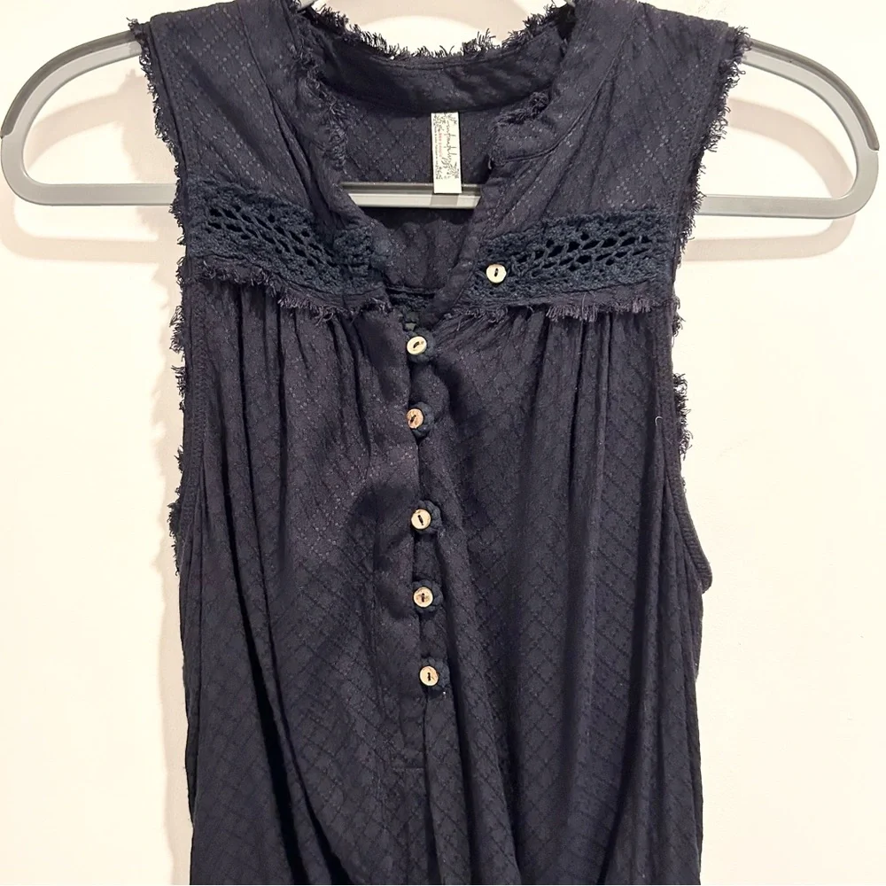 Free People Low Tide Bodysuit Navy Blue Size Small